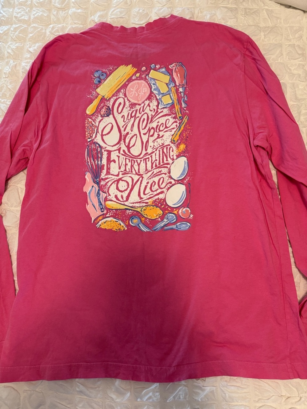 Lauren James Pink "Sugar & Spice" Long Sleeve Graphic Tee